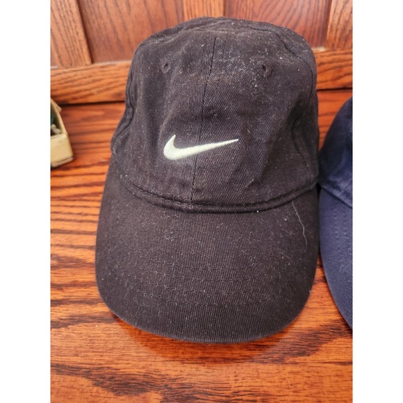 Lot Of 2 Infant Nike Hats Navy And Black White‎ Center Checks - Picture 3 of 5